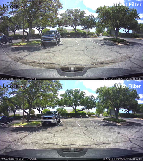 Dash Cam Polarizing Filter Comparison Example 1