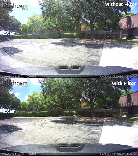 Dash Cam Polarizing Filter Comparison Example 2