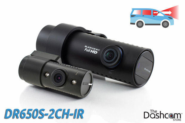 BlackVue DR650S-2CH-IR night vision dash cam for front and inside video recording