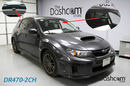 photo of a BlackVue DR470-2CH front and rear dashcam installed in a Subaru Impreza WRX from complete install photo gallery