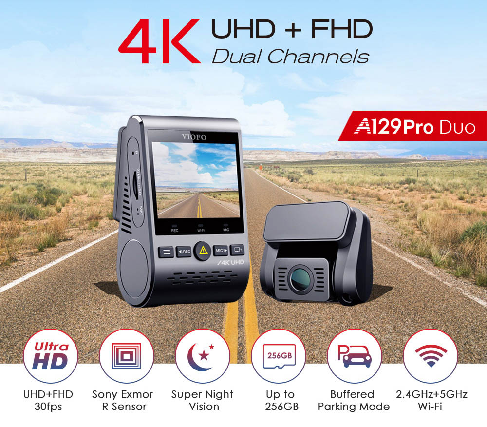 VIOFO A129 PRO DUO | 4K Front and Rear Dash Cam Solution