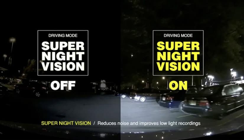 Dash Cam Footage Comparison Showing Off Super Night Vision