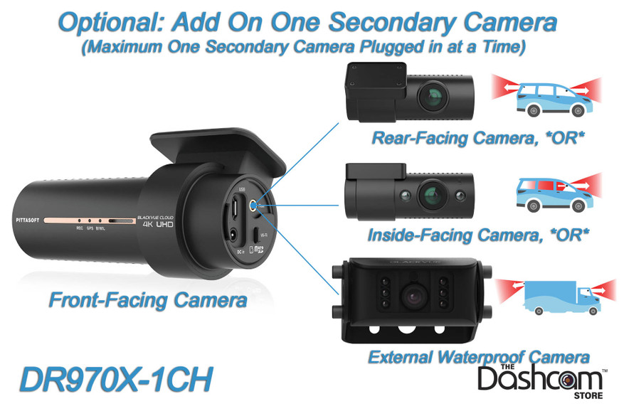 BlackVue DR970X-1CH | Secondary Camera Options