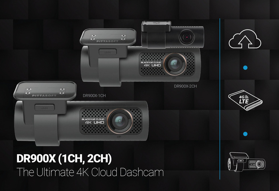 BlackVue DR900X-1CH 4K Dash Cam Promo Graphic | The Ultimate 1 and 2CH Cloud Dashcams