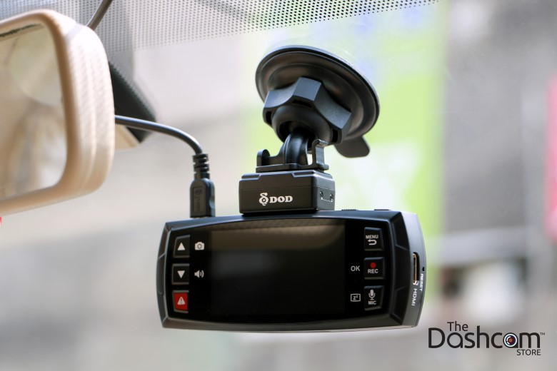 The DOD Tech LS475W with superior night vision installed in car | The Dashcam Store Blog