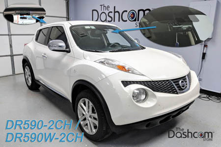 BlackVue DR590W-2CH Dash Cam Installed in a Nissan Juke