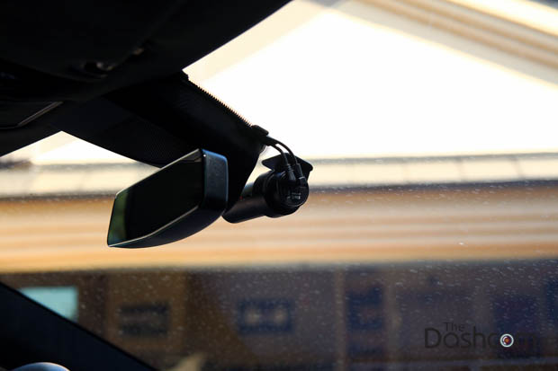 BlackVue DR650S-2CH dash cam installed in Tesla Model S
