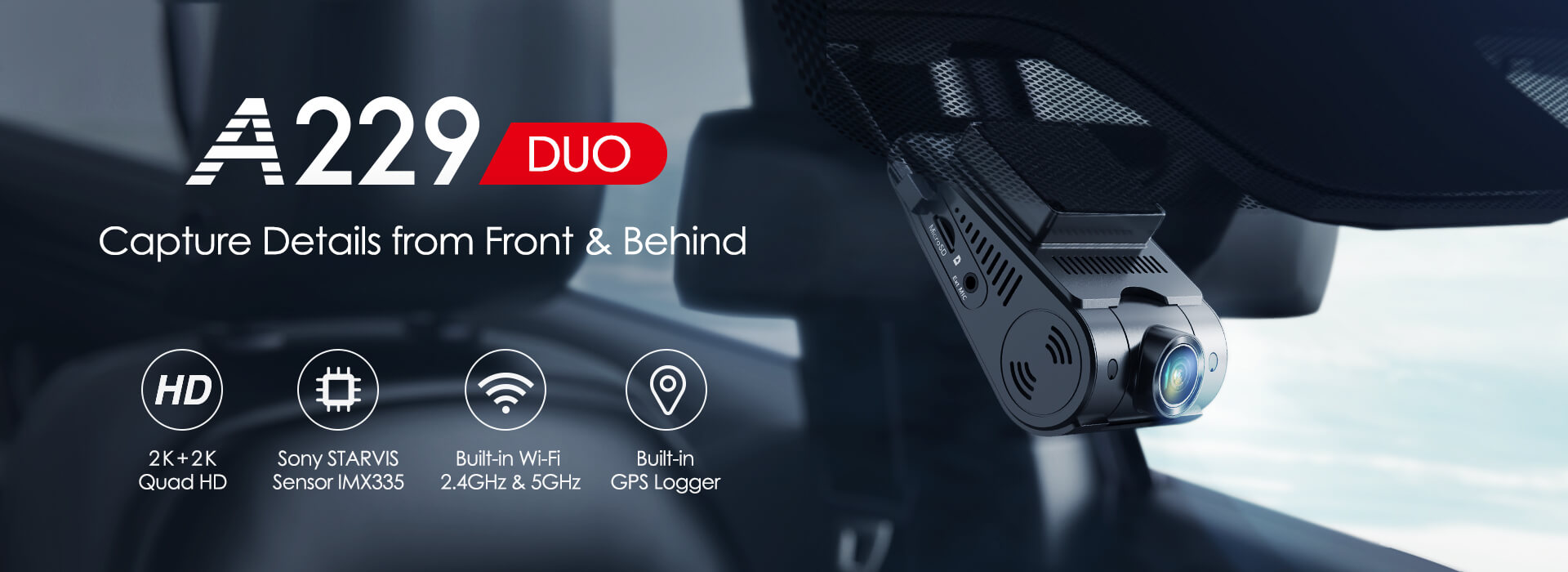 Viofo A229 Duo G | Capture 2K QHD Video From Front & Rear