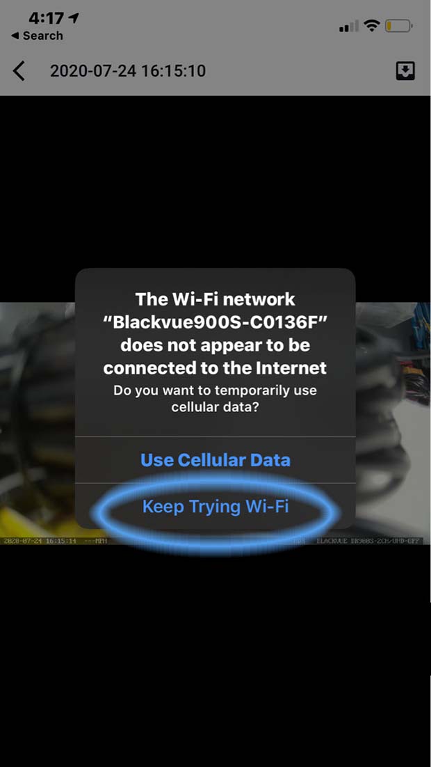 image: iPhone Connection Issue Notification | Tap 'Keep Trying Wi-Fi' to Stay Connected