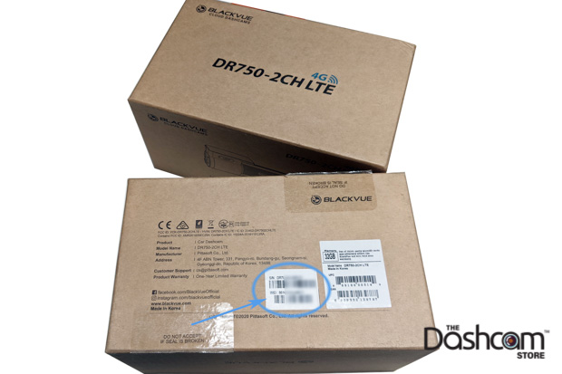 image: IMEI and Serial Number on DR750-2CH-LTE Dash Cam Retail Box
