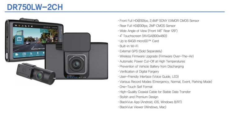 BlackVue DR750LW-2CH dashcam photo