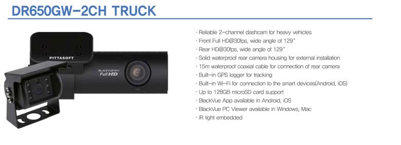 BlackVue DR650GW-2CH-Truck dashcam photo