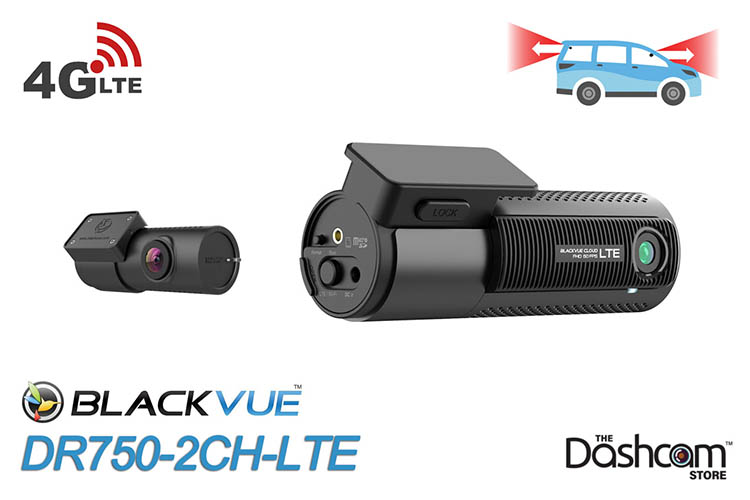 BlackVue DR750-2CH-LTE dash cam for front and rear audio and video recording hero image