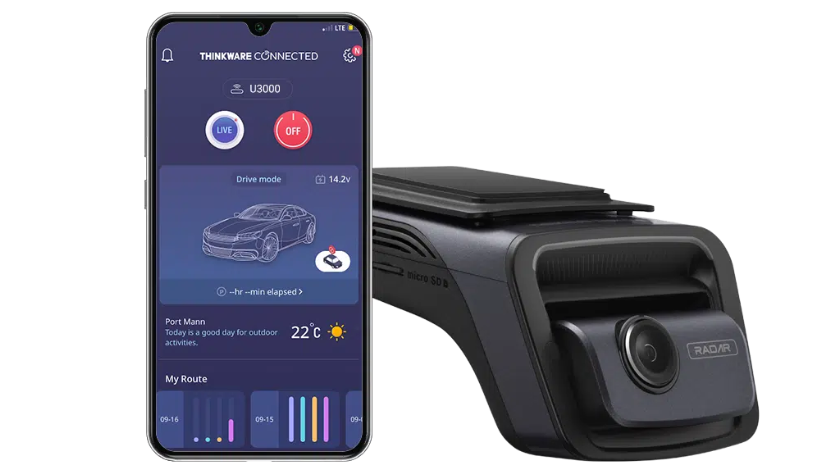 Thinkware U3000 Front + Rear Dash Cam & Battery Pack Bundle | Thinkware CONNECTED App