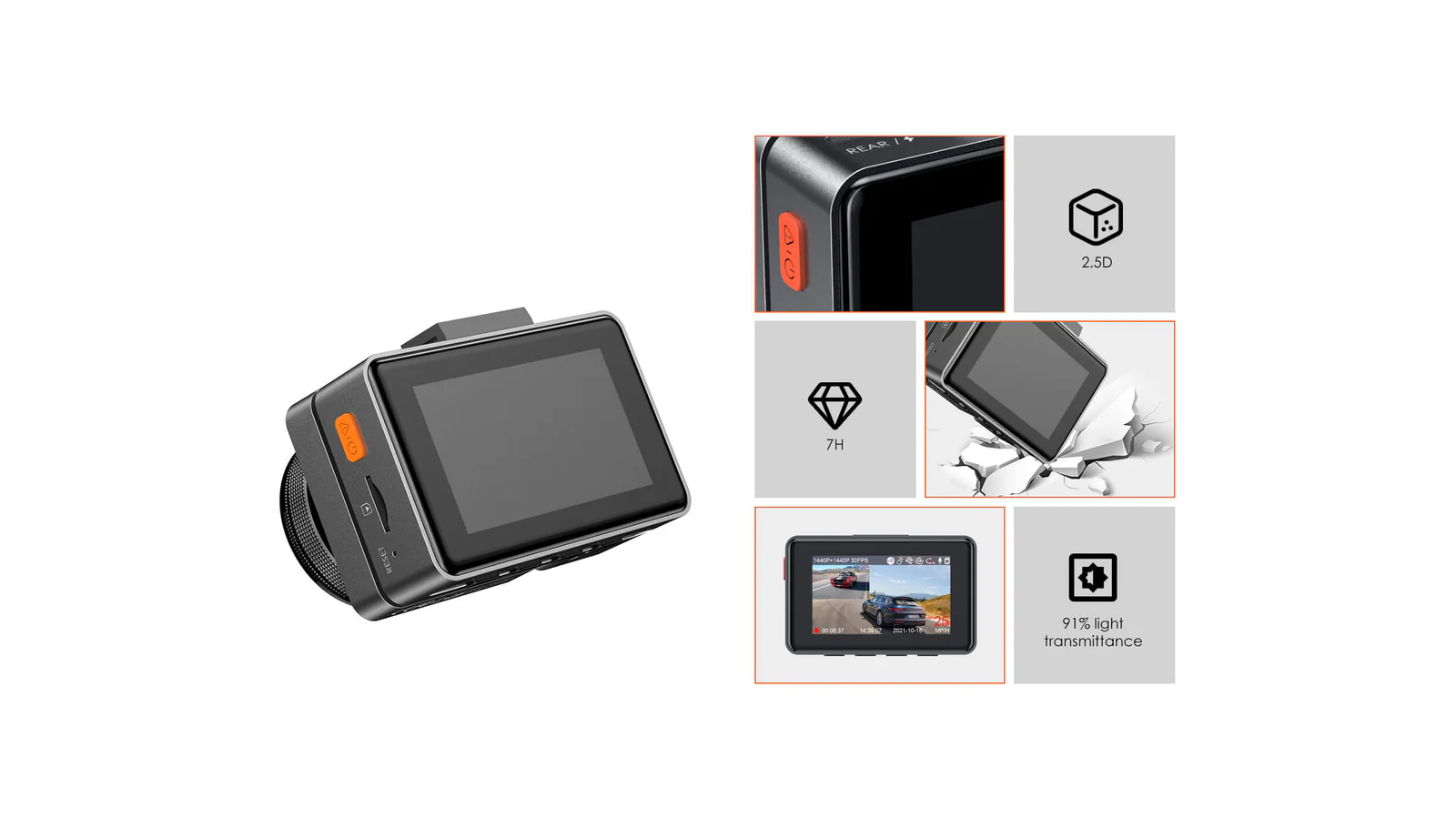 Vantrue E2 Pro 2.5D Glass Display