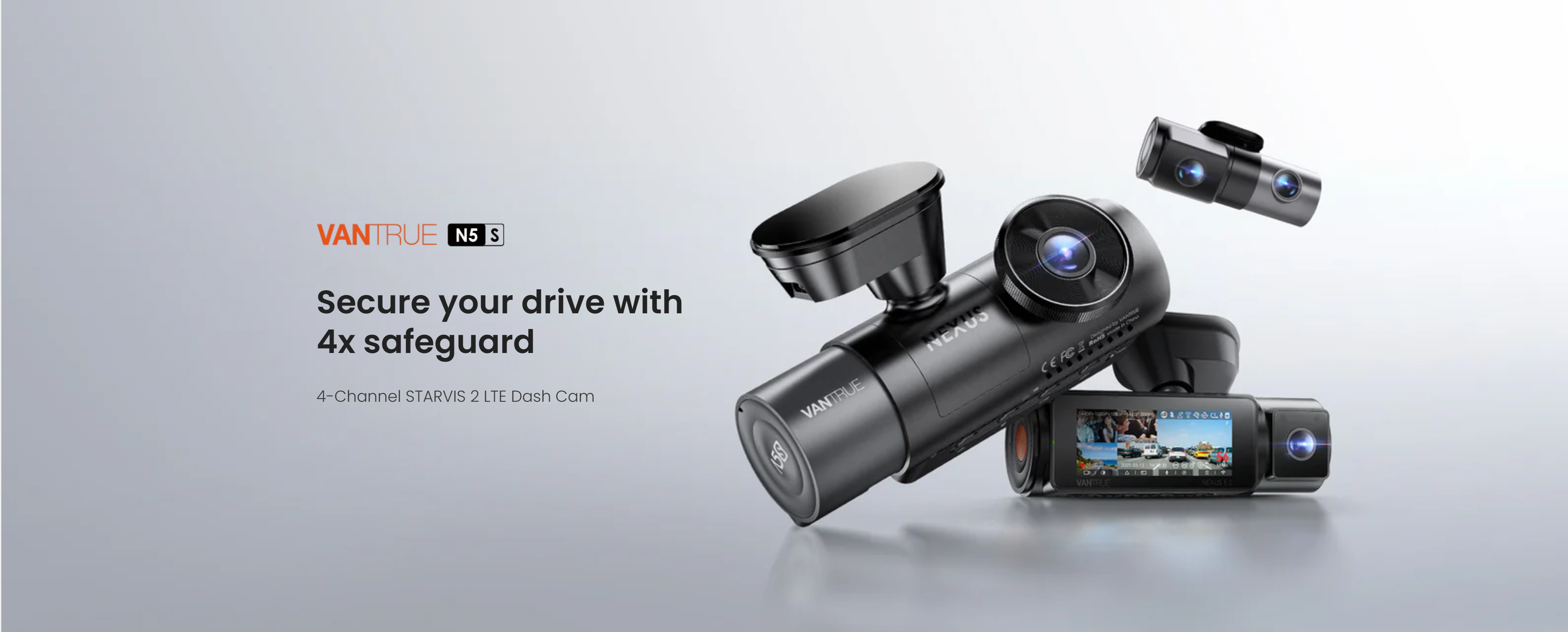 Vantrue N5S 4CH Dash Cam | Main Hero Banner Image