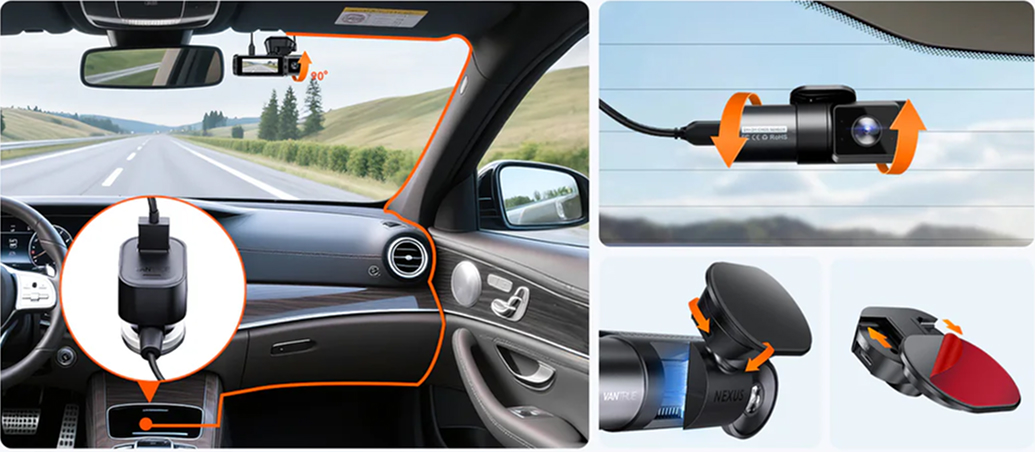 Vantrue N5S 4CH Dash Cam | Simple Installation Graph