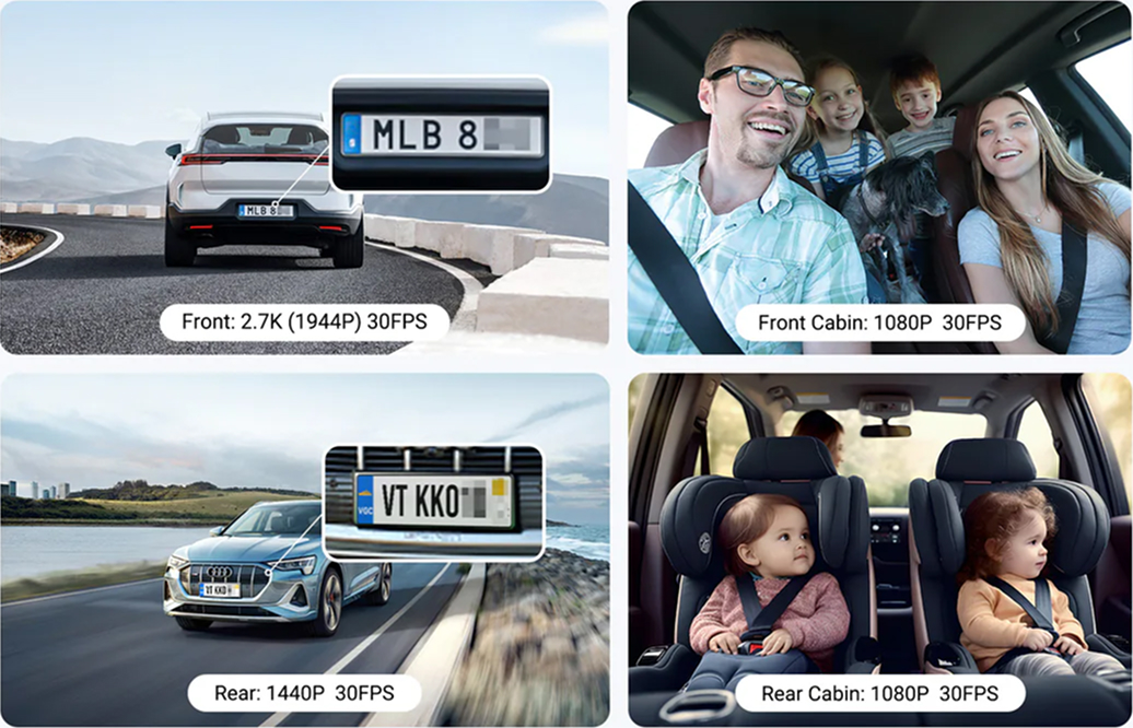 Vantrue N5S 4CH Dash Cam | Complete 360 degree coverage