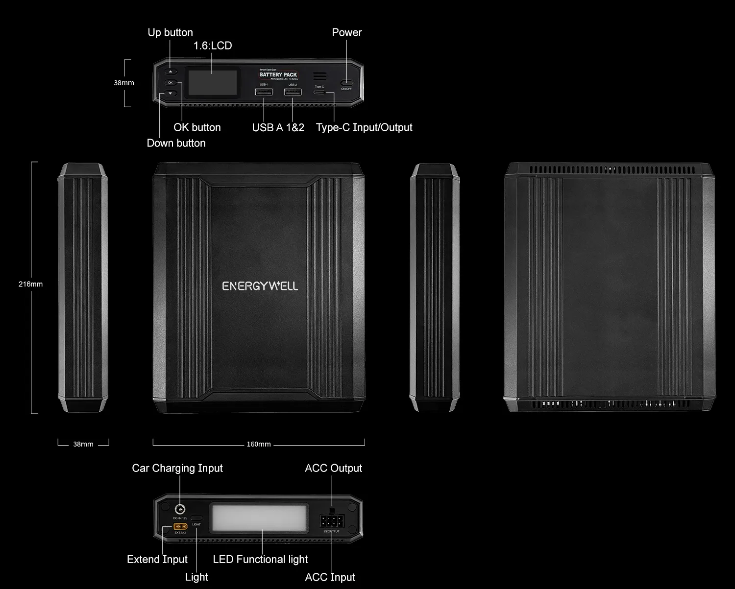 Energywell P8 Battery Pack | Features and dimensions