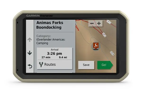Garmin Overlander Off-Road GPS Nav | Public Campground Finder