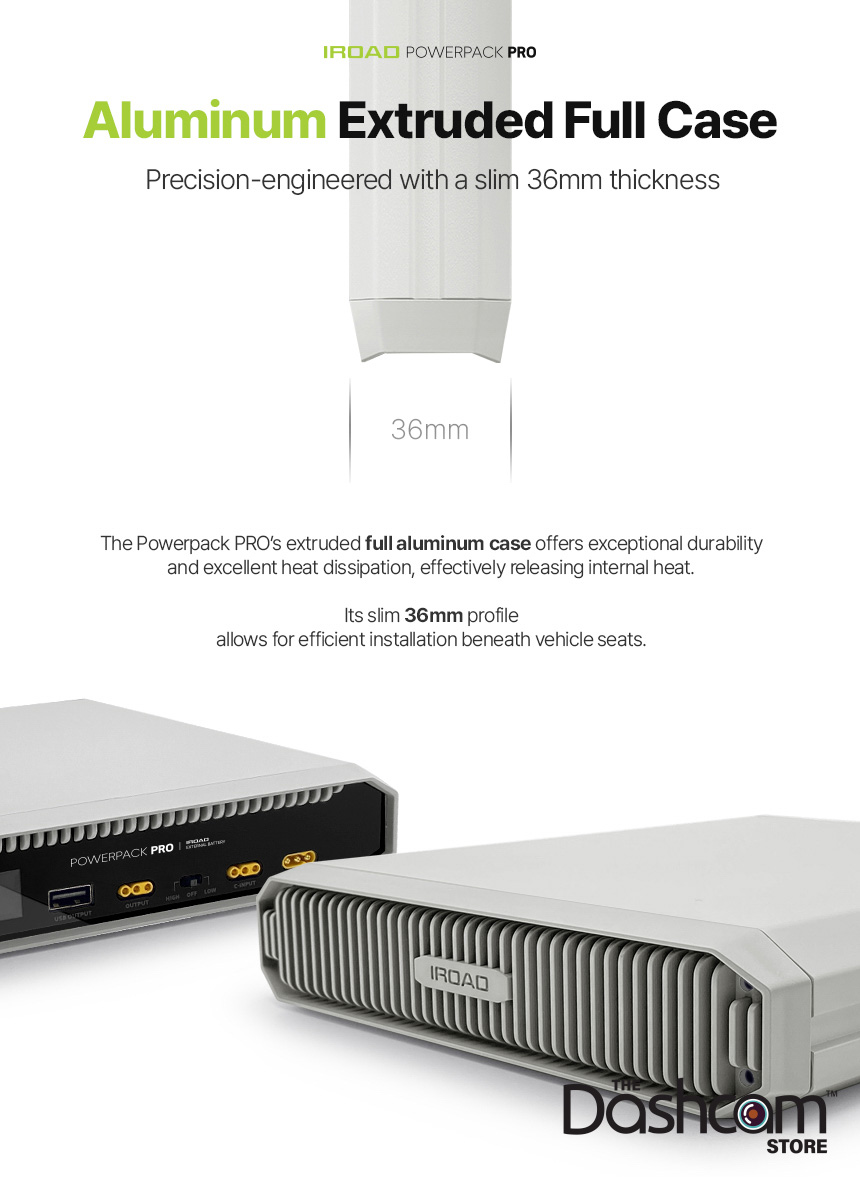 IROAD Powerpack Pro 15 Battery Pack | Slim 36mm Full Aluminum Case