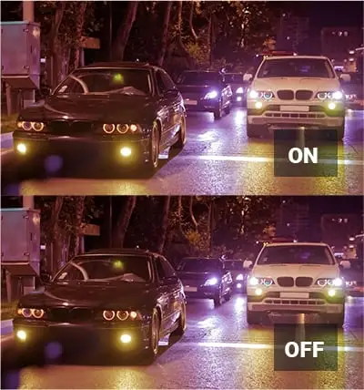 Thinkware Q850 Front-Facing Dash Cam | Smart Auto-Exposure Comparison