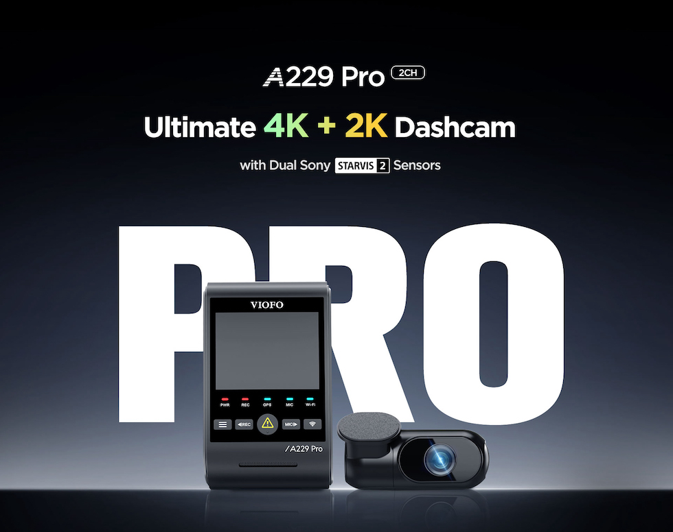 VIOFO A229 Pro Duo Dash Cam | First 4K + 2K Dual Dashcam With Sony STARVIS 2 Image Sensors