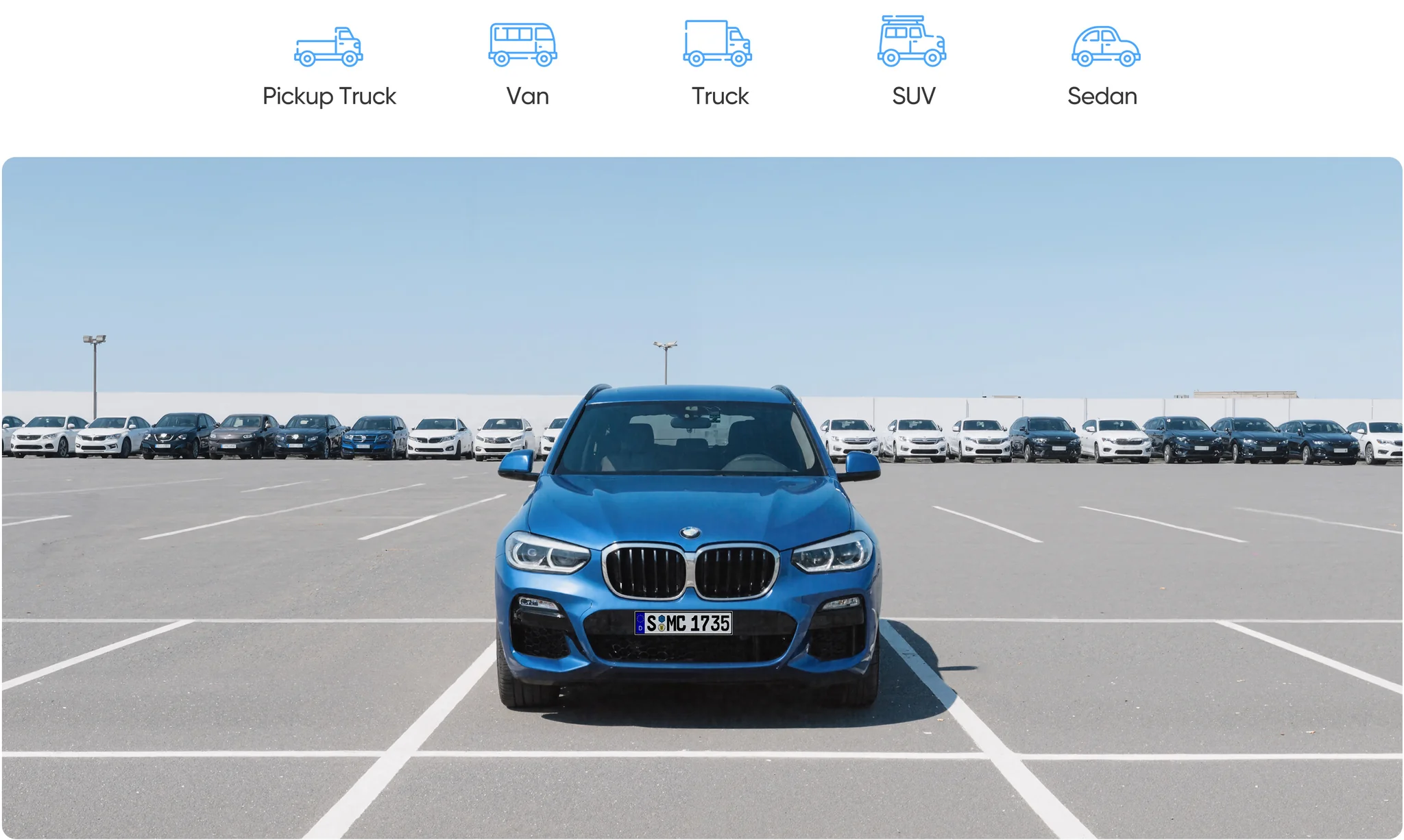 VIOFO HK6 Hardwire Kit | Blue BMW Sitting In Parking Lot During Day