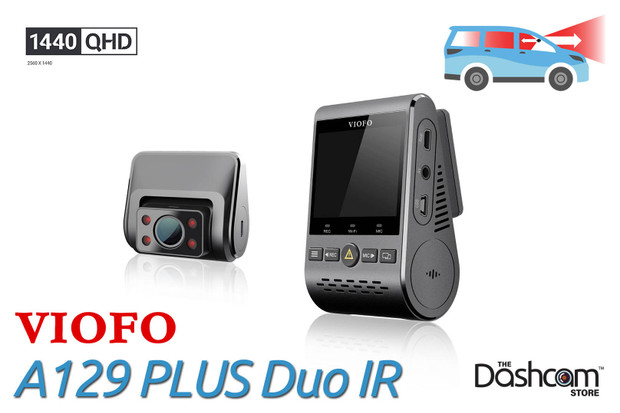 image: Affordable dash cam for Uber and Lyft rideshare drivers: the VIOFO A129 Plus Duo IR front and interior dashcam