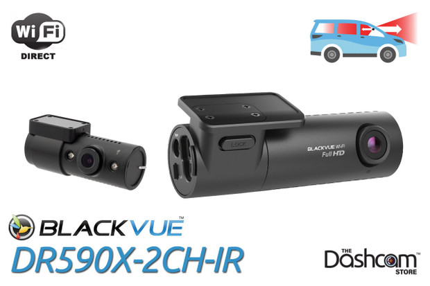 image: The best BlackVue dashcam runner up for Uber and Lyft rideshare drivers is the BlackVue DR590X-2CH-IR front and interior dashcam