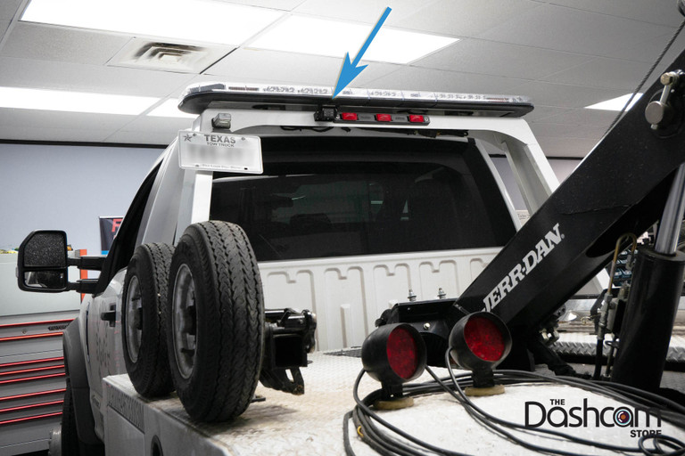 BlackVue DR750X-3CH-TRUCK-PLUS Mounted On Rear Of Tow Truck