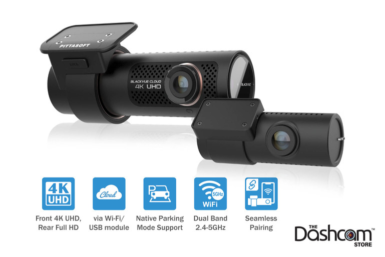 DR900X-2CH-PLUS Dash Cam Front + Rear System | Features Promo Graphic