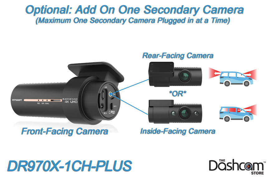BlackVue DR970X-1CH-PLUS Dash Cam | Secondary Camera Options