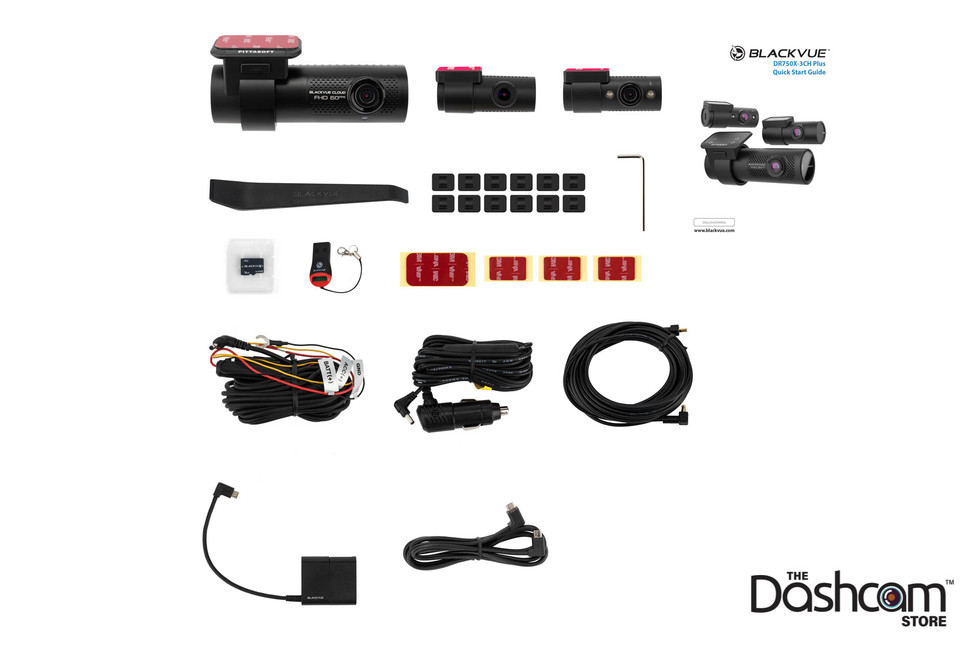 BlackVue DR750X-3CH-PLUS Dash Cam Retail Box Contents | What's Included