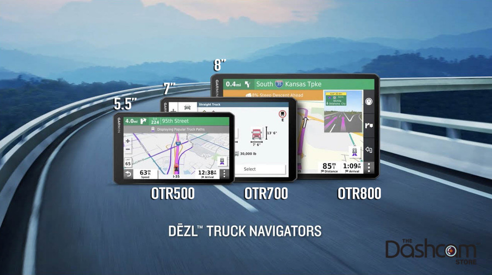 Garmin Dēzl 5" 7" 8" OTR GPS Truck Navigators Size Comparison
