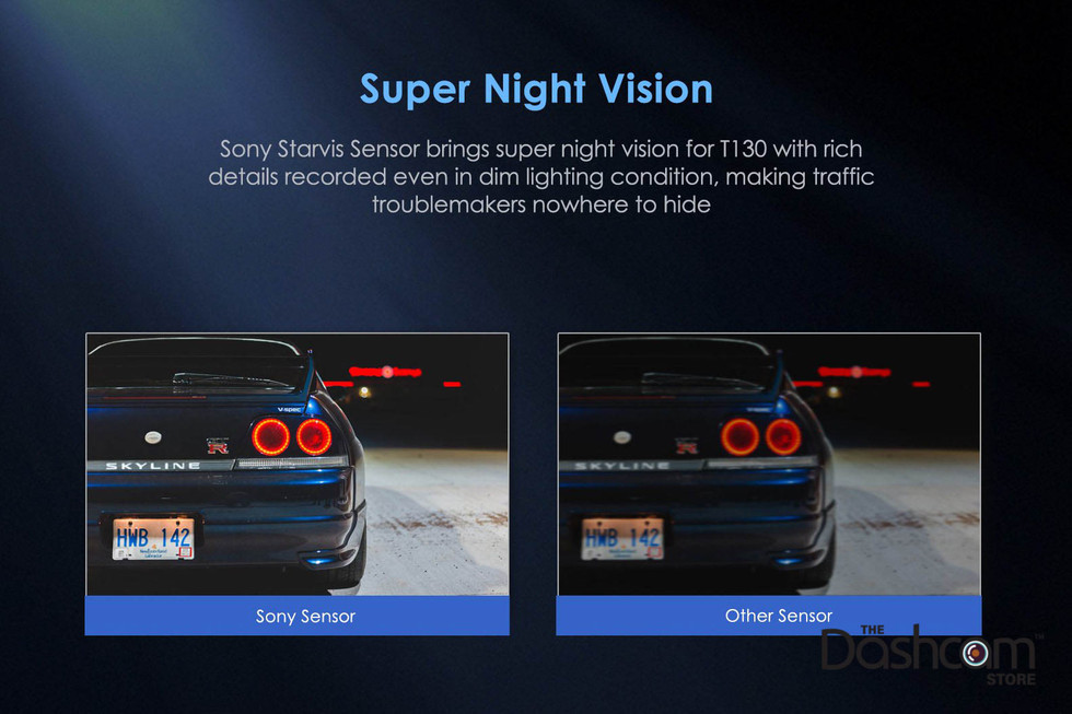 VIOFO T130-3CH Dash Cam System | Super Night Vision Captures Important Details in Low Light
