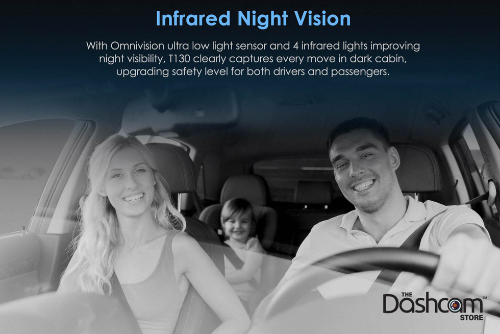 VIOFO T130-3CH Dash Cam System | Infrared Interior Night Vision for Recording in the Dark