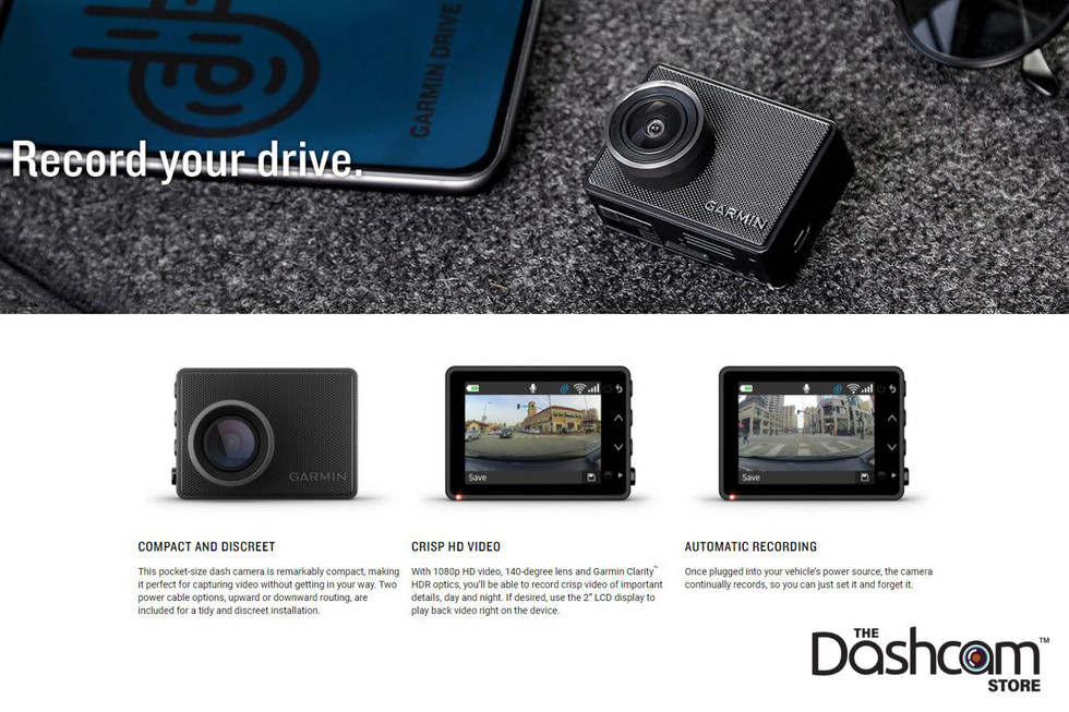 Garmin Dash Cam 47  Compact 1080p Recording with WiFi & GPS