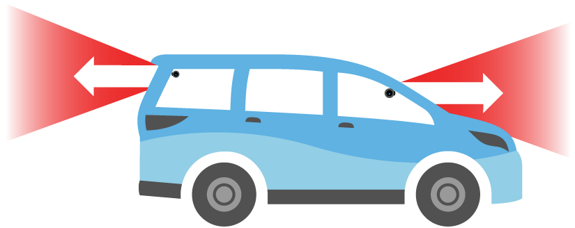 dual lens forward and rear facing dashcam diagram