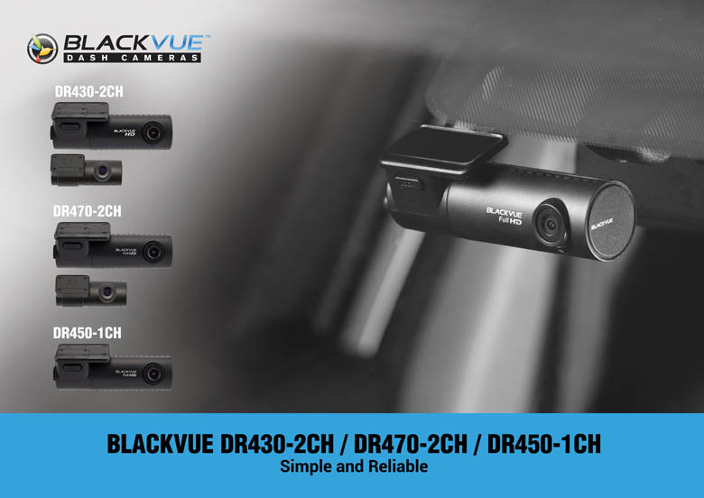 BlackVue 400 Series Dashcam Graphic: DR430-2CH, DR470-2CH, and DR450-1CH comparison photo