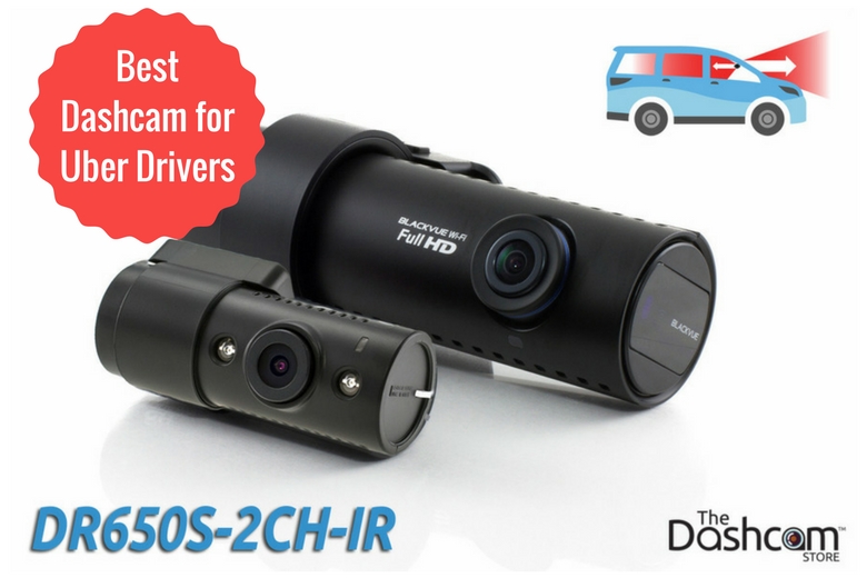 image: The best dashcam for Uber and Lyft rideshare drivers is the BlackVue DR650S-2CH-IR front and interior dashcam | The Dashcam Store Blog