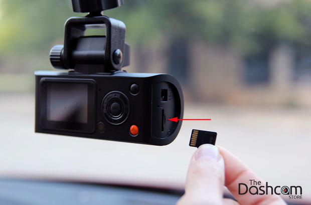 Dashcam insert memory card