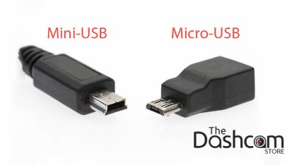 Mini and Micro USB plug side-by-side comparison