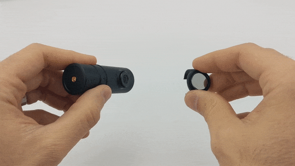 Installing snap-on polarizing filter on BlackVue rear dash cam lens