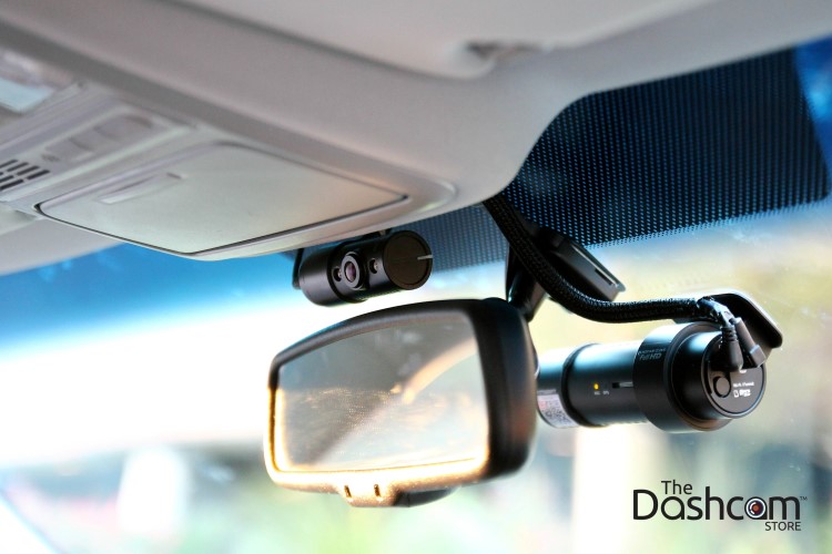 BlackVue DR7650S-2CH-IR installed on windshield with custom offset bracket designed by The Dashcam Store