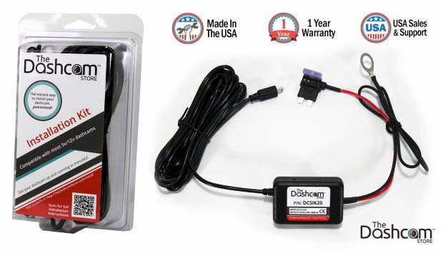 Dashcam installation kit 12v fuse tap to 5v USB plug with packaging